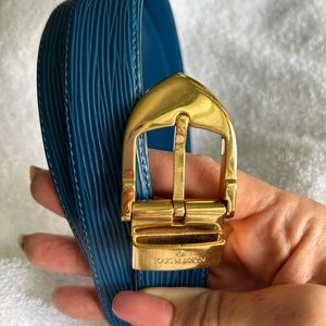 Louis Vuitton Blue and Gold Belt